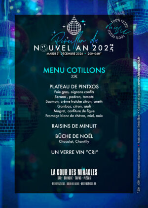 Menu Cotillons 2025